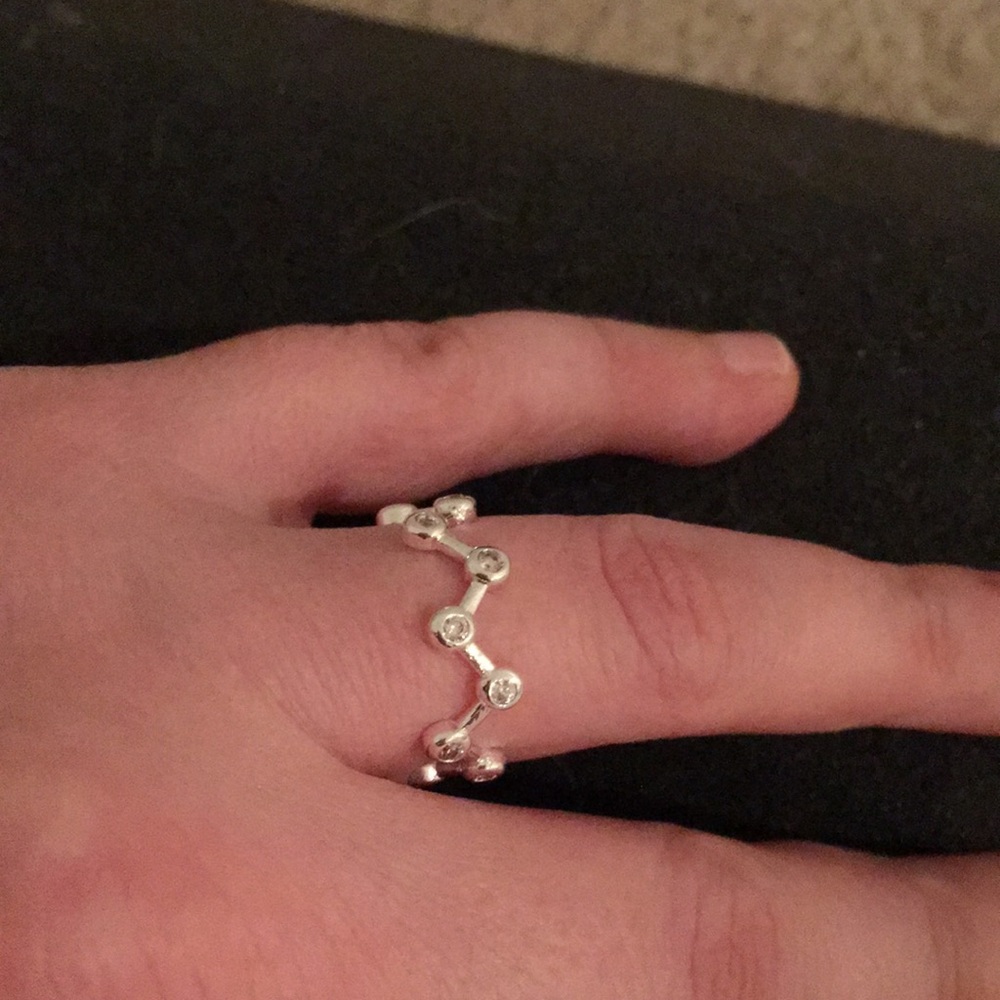 Silver Plated Creative CZ Ring.